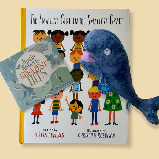 Justin Roberts Complete Starter Bundle — Greatest Hits CD + Willy the Whale + The Smallest Girl in the Smallest Grade