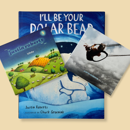 Justin Roberts Baby & Toddler Gift Bundle — Lullaby CD + Wild Life CD + I'll Be Your Polar Bear
