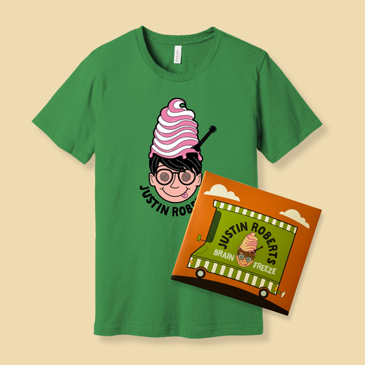 Justin Roberts New Release Bundle — Brain Freeze CD + T-Shirt